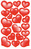Deko Sticker, Papier, Herzen, rot, 38 Aufkleber