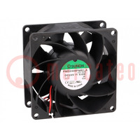 Fan: DC; axial; 24VDC; 80x80x38mm; 143m3/h; 55.2dBA; ball bearing