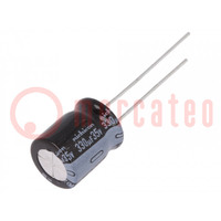 Capacitor: electrolytic; THT; 330uF; 35VDC; Ø10x12.5mm; Pitch: 5mm