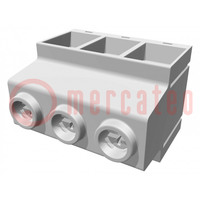PCB-klemmenstrook; hoek van 90 °; 15mm; banen: 3; op PCB; klem
