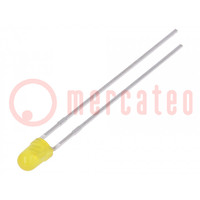LED; 3mm; giallo; 0,7÷1,5mcd; 50°; Frontale: convesso; 2÷2,5V