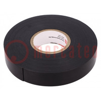 Tape: electrical insulating; W: 19mm; L: 9.1m; Thk: 0.8mm; black
