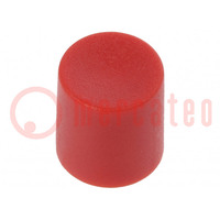 Bouton: glissière; rouge; Ø8,2x8,9mm; polyamide