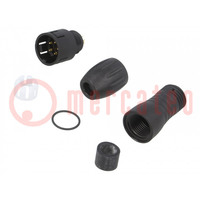 Connector: circular; plug; 720; male; PIN: 5; Snap-in,friction lock