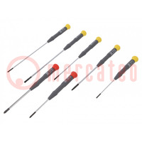 Kit: screwdrivers; precision; Phillips,slot; 7pcs.