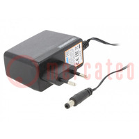 Power supply: switched-mode; mains,plug; 24VDC; 0.75A; 18W; 85%