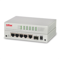 ROLINE Gigabit Ethernet Switch 6 Ports (5x 10/100/1000 + 1x SFP), WebSmart