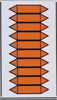 Rohrmarkierpfeile - Orange, 16 x 75 mm, Folie, Selbstklebend, Rohrkennzeichnung