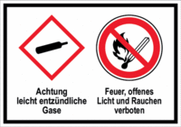 Sicherheitszeichen-Schild - Rot/Schwarz, 14.8 x 21 cm, Folie, Selbstklebend