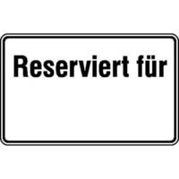 Parkplatzkennzeichnung Reserviert für.., zur Selbstbeschriftung, Alu, 40x25 cm