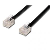 Kabel telefoniczny 4-żyłowy, RJ11 M - RJ11 M, 10 m, czarny, do ADSL modem economy