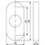 Skizze zu MARCHESI Fenstergriff Arc mit Rosette, VK 7 x 35 mm, Edelstahl matt