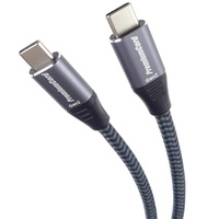 PREMIUMCORD Kábel USB 3.2 Gen 2x2, C - C, 100W, 5A, 20Gbit/s, M/M, 1m, szürke