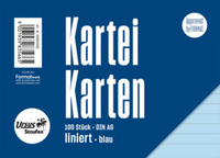 Karteikarte Style A6 quer 100 Stück liniert blau URSUS Style 608924001