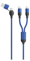 2GO 797366 cable USB 1,2 m USB A/USB C 2 x USB C Negro, Azul