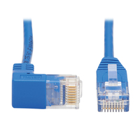 Tripp Lite N204-S03-BL-DN Cable Ethernet (UTP) Delgado Moldeado Cat6 Gigabit en Ángulo hacia Abajo (RJ45 en Ángulo Recto hacia Abajo M a RJ45 M), Azul, 0.91 m [3 pies]