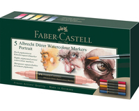Faber-Castell 160307 verf-stift Bruin, Cyaan, Lichtroze, Roze, Geel 5 stuk(s)