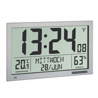 TFA-Dostmann Digital XL Radio-Controlled Wall Clock with Room Climate