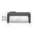 SanDisk Drive USB Ganda Ultra Tipe-C 256 GB USB flash meghajtó USB Type-A / USB Type-C 3.2 Gen 1 (3.1 Gen 1) Szürke, Ezüst