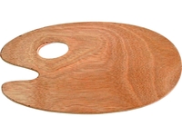 Palette Holz oval 20x30cm 5mm lackiert, Meranti furniert