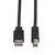 ROLINE USB 2.0 Notebook-Flachkabel, Typ A-B, schwarz, 0,8 m
