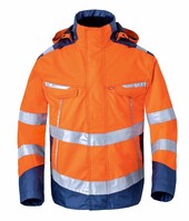 Parka High Visibility Aqc Fluo Oranje/Indigo Blauw ---L