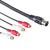 2x Stereo Tulp (v) - 5-pin DIN (m) Kabel - 0,2 meter - Zwart