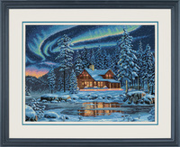 Counted Cross Stitch Kit: Aurora Cabin