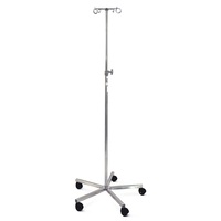 Bristol Maid Stainless Steel Mobile Infusion Stand - 4 Hook