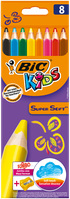 Buntstift BIC® Kids Supersoft, 5,8 mm, sortiert, Kartonetui à 8 Stück