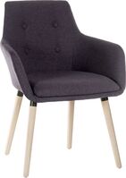 Contemporary 4 Legged Upholstered Reception Chair Graphite (Pack 2) - 6929GRA -