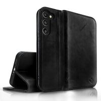 NALIA Genuine Leather Flip-Case compatible with Samsung Galaxy S23 Cover, 360 Degree Full Coverage, RFID Protection Book-Case with Card Slots, Reinforced Shockproof, Kick-Stand ...