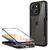 NALIA Clear 360° Hybrid Cover compatible with iPhone 14 Case, Transparent Anti-Yellow Non-Slip, Crystal Hard Back & Display Foil & Reinforced Silicone Frame Black, Complete Full...