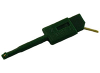 Miniatur-Klemmprüfspitze, grün, max. 1 mm, L 35 mm, CAT O, Stift 0,64 mm, KLEPS