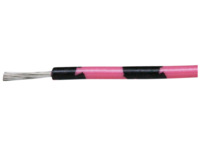 PVC-Schaltlitze, hochflexibel, LiYv, 0,14 mm², AWG 26, schwarz/rosa, Außen-Ø 1,1