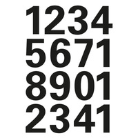 Buchstaben-, Zahlen-Etiketten, 0-9, 25 hoch mm, Druckschrift, schwarz, 16