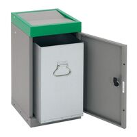 Recyclable waste collector with hinged door
