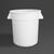 Vogue Round Container Bin in White Made of Plastic with Side Handles - 38L