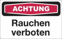 Focus-Schild - ACHTUNG<br>Rauchen verboten, Rot/Schwarz, 15 x 25 cm, Folie