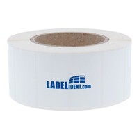 Thermotransfer-Etiketten 50 x 18 mm, wetterfest, 2.500 Polyethylen Etiketten weiß auf 1 Rolle/n, 3 Zoll (76,2 mm) Kern, permanent