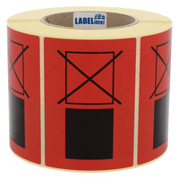 Versandaufkleber - Packstück nicht stapeln - 74 x 105 mm, 1.000 Warnetiketten, Papier rot