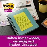 Post-it® Super Sticky Notes im Großformat, gelb, 6 Blöcke liniert, 101 x 101 mm