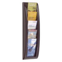 Wall mounted literature dispenser system - 5 x ? A4 pockets, black