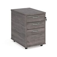 Office tall mobile pedestal drawers - delivery and install - standard width, grey oak