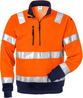 High Vis Zipper-Sweatshirt Kl. 3, 728 SHV Warnschutz-orange/marine Gr. XXXXL