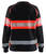 Damen High Vis Sweatshirt 3409 schwarz/High Vis rot - Rückseite