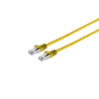 Netzwerkkabel-RJ45 Patchkabel-Flachkabel, Flat U/FTP m. CAT 7 Rohkabel, slim, gelb, 5,0m