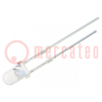 LED; 3mm; vert; 8400÷10000mcd; 30°; Front: convexe; 1,8÷2,6VDC