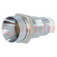 LED holder; 5mm; chromium; metal; concave; with plastic plug