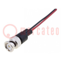 Cable de prueba; 60VDC; BNC enchufe,terminal libre; Long: 0,15m